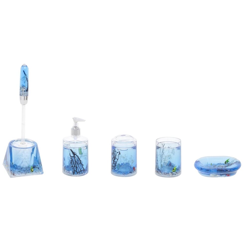 Дозатор настольный для жидкого мыла Аквалиния «Морская рыбка», цвет голубой от компании ИП Фомичев - фото 1