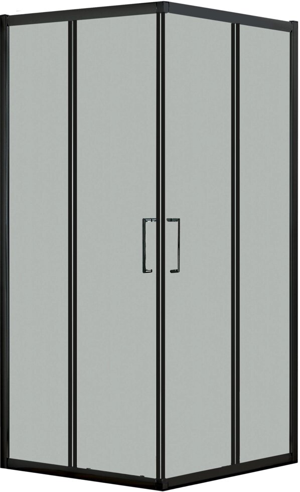 Душевая ширма Квадро Black квадратная 100х100 см цвет чёрный матовый от компании ИП Фомичев - фото 1