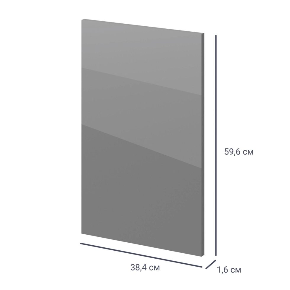 Дверь для шкафа Лион Аша 38x59.6x1.6 см ЛДСП цвет серый от компании ИП Фомичев - фото 1