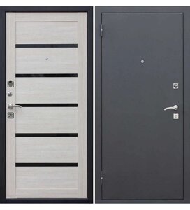 Дверь металлическая Гарда Муар Лиственница мокко Царга (960мм) левая