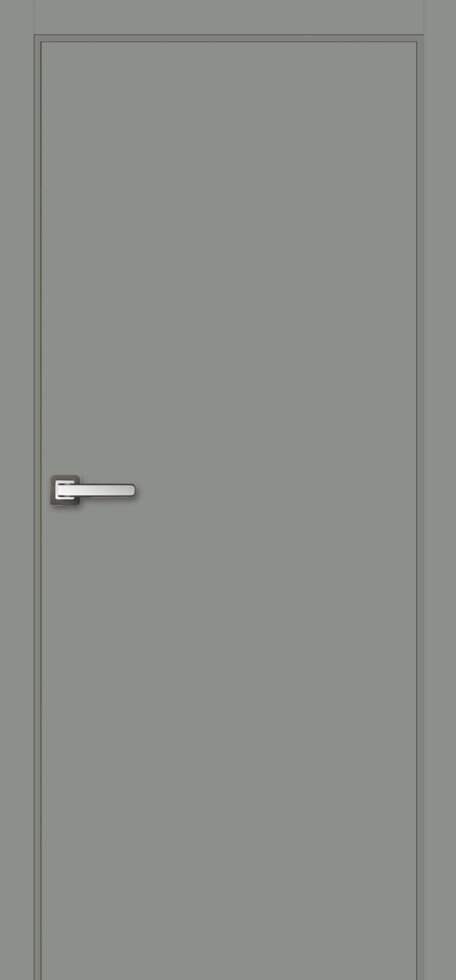 Дверь межкомнатная Гладкая глухая эмаль цвет грей 60х200 см (с замком в комплекте) от компании ИП Фомичев - фото 1