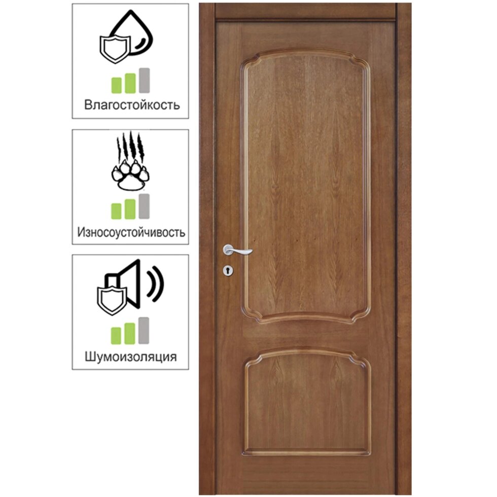 Дверь межкомнатная Helly глухая шпон натуральный цвет дуб тонированный 60x200 см от компании ИП Фомичев - фото 1