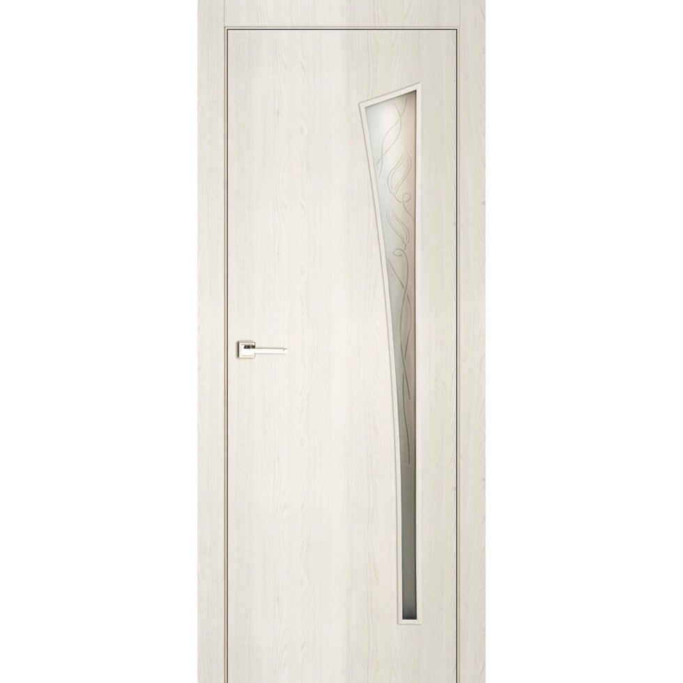 Дверь межкомнатная остекленная финиш-бумага ламинация цвет тернер белый Белеза 60х200 см от компании ИП Фомичев - фото 1