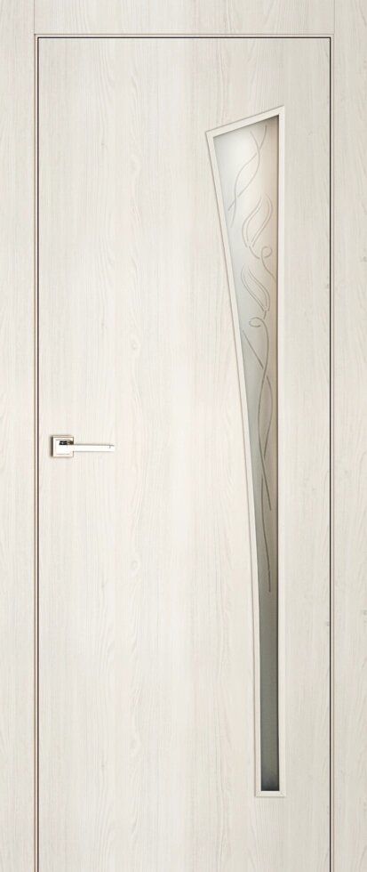 Дверь межкомнатная остекленная финиш-бумага ламинация цвет тернер белый Белеза 80х200 см от компании ИП Фомичев - фото 1