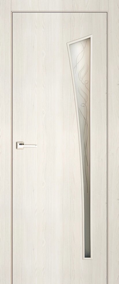 Дверь межкомнатная остекленная финиш-бумага ламинация цвет тернер белый Белеза 90х200 см от компании ИП Фомичев - фото 1