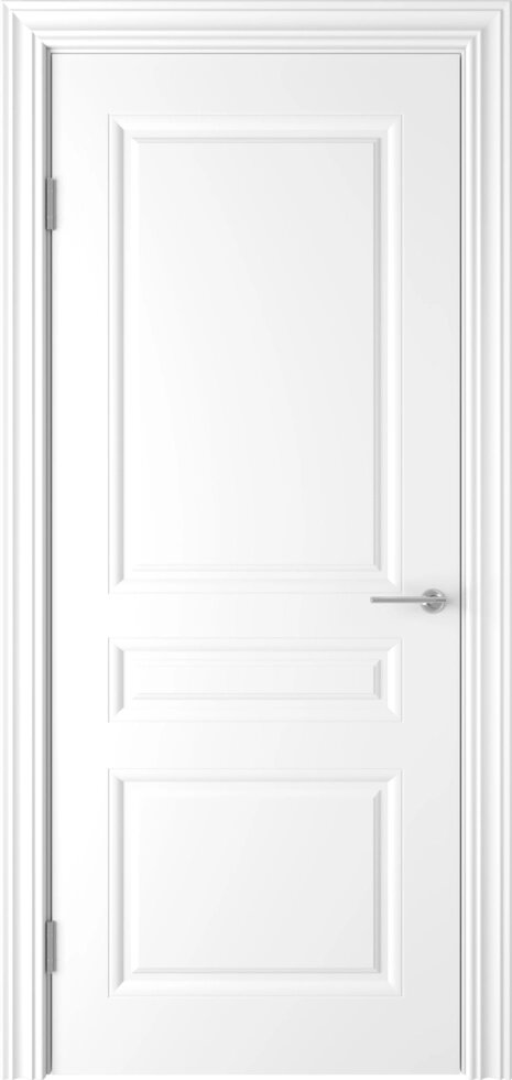 Дверь межкомнатная Стелла глухая эмаль цвет белый 80x200 см (с замком и петлями) от компании ИП Фомичев - фото 1