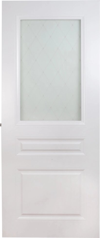 Дверь межкомнатная Стелла остеклённая эмаль цвет белый 60x200 см (с замком и петлями) от компании ИП Фомичев - фото 1