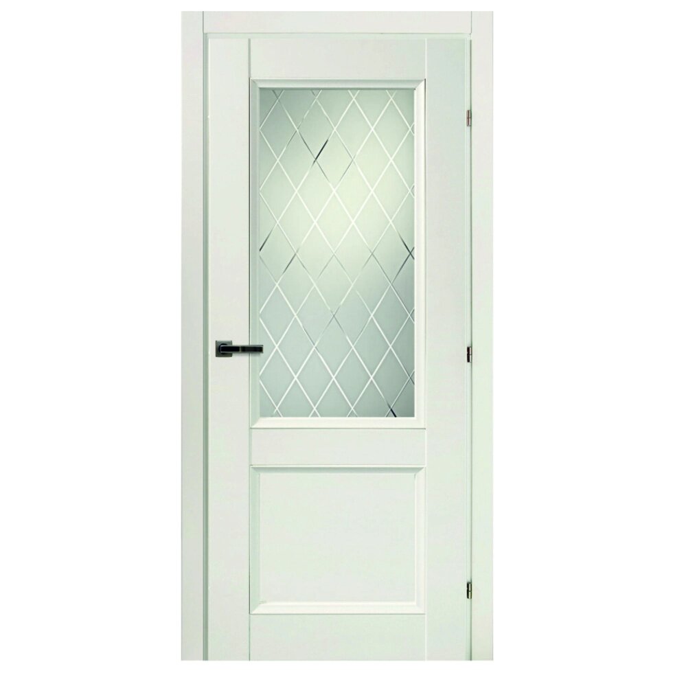 Дверь межкомнатная Танганика остеклённая CPL ламинация цвет белый 60х200 см (с замком) от компании ИП Фомичев - фото 1