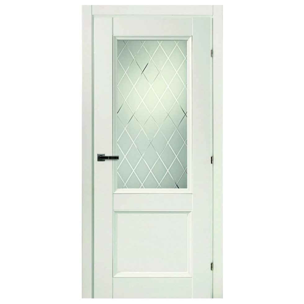 Дверь межкомнатная Танганика остеклённая CPL ламинация цвет белый 70х200 см (с замком) от компании ИП Фомичев - фото 1