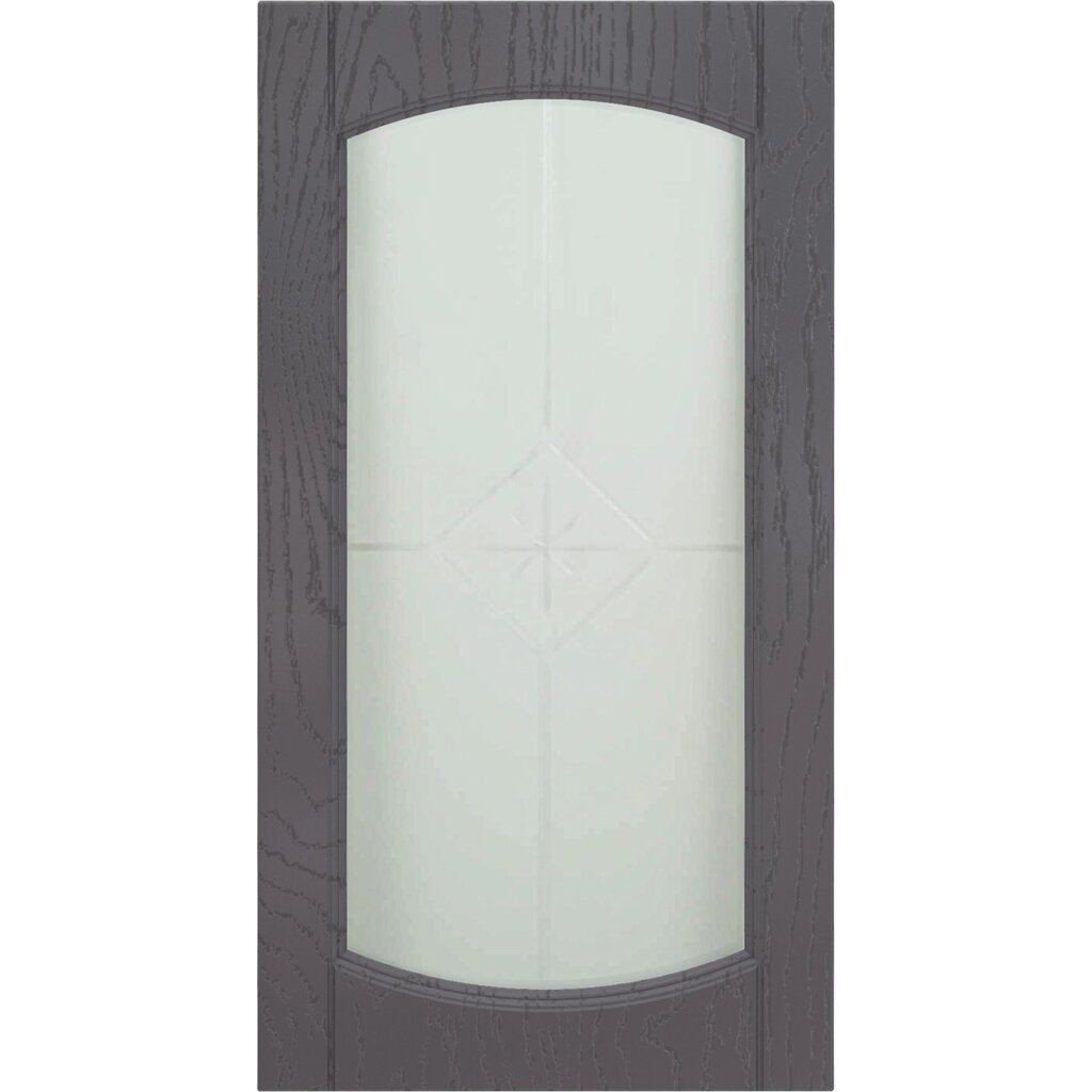 Дверь остекленная для шкафа Delinia ID Петергоф грей 77х40 см МДФ цвет графит от компании ИП Фомичев - фото 1