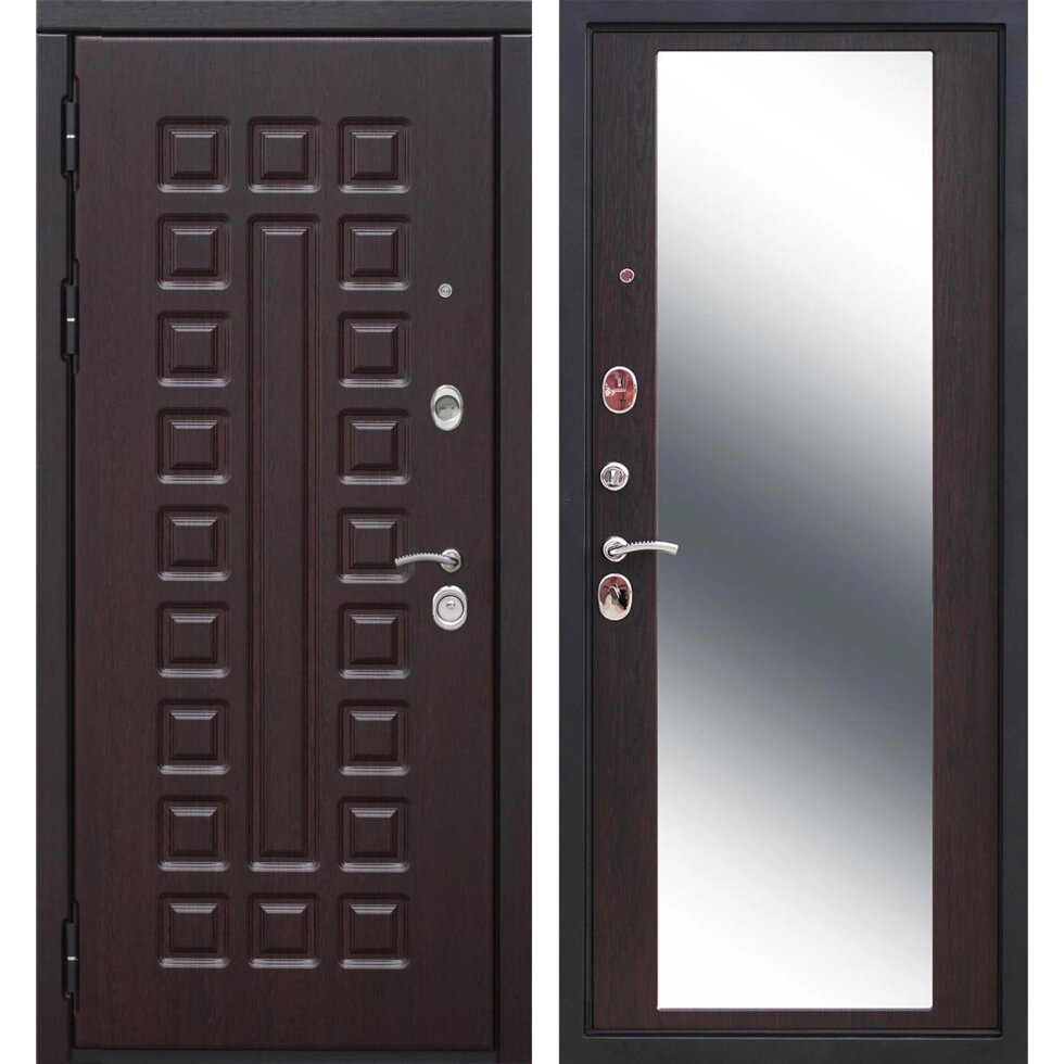 Дверь входная металлическая Сенатор 12 см, 860 мм, левая, цвет зеркало венге от компании ИП Фомичев - фото 1