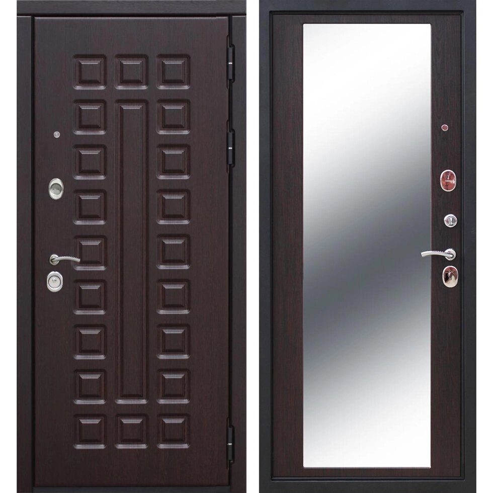 Дверь входная металлическая Сенатор 12 см, 860 мм, правая, цвет зеркало венге от компании ИП Фомичев - фото 1