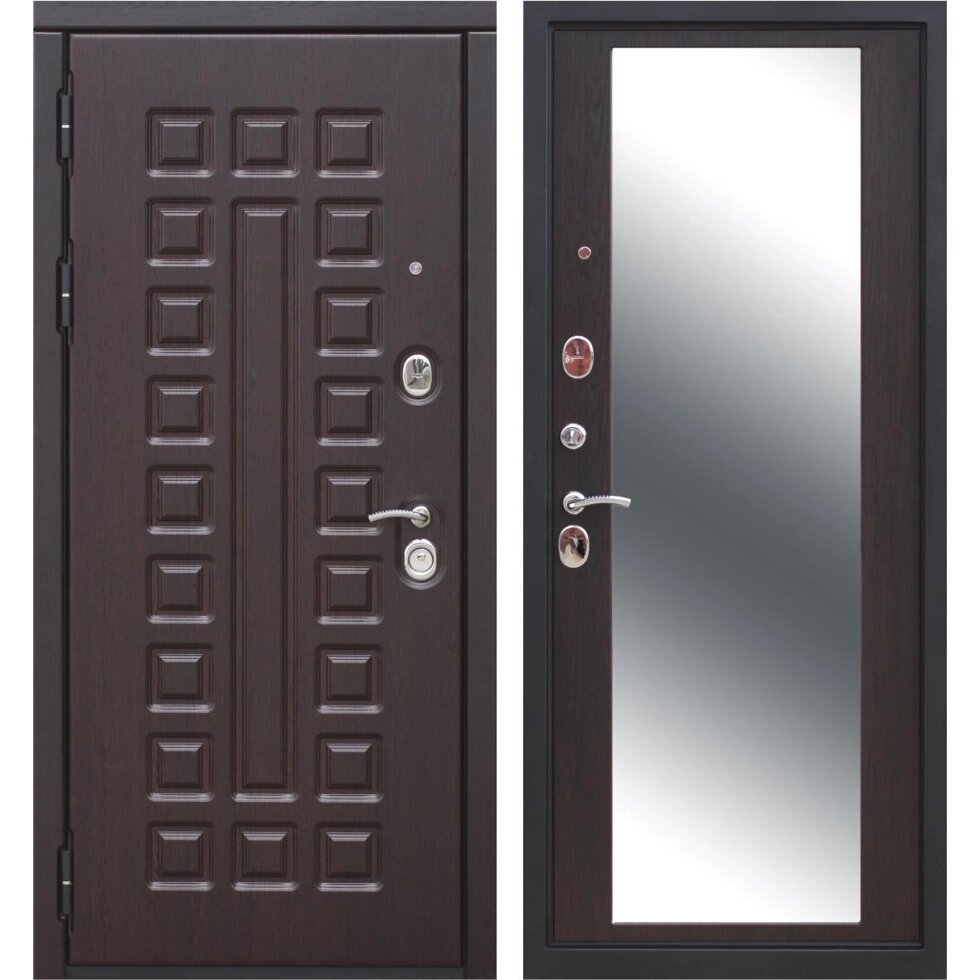 Дверь входная металлическая Сенатор 12 см, 960 мм, левая, цвет зеркало венге от компании ИП Фомичев - фото 1