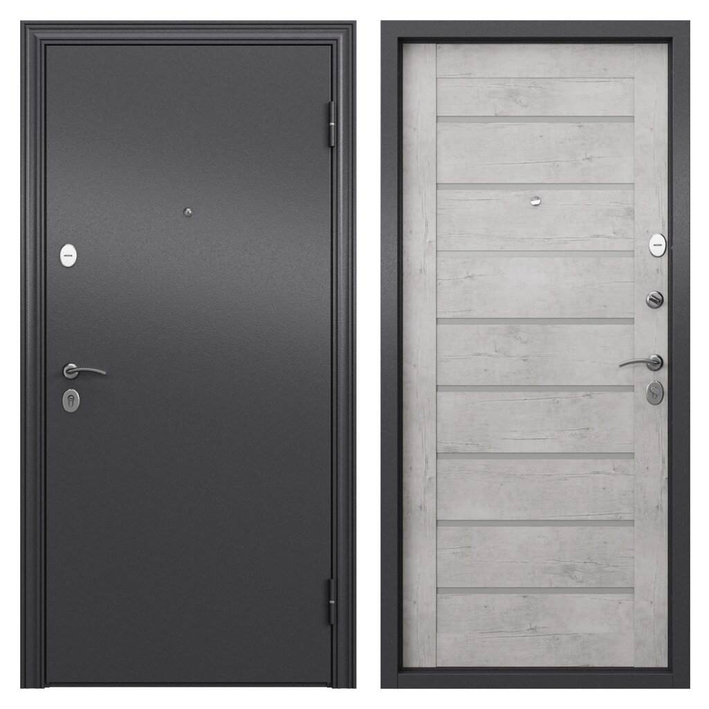 Дверь входная металлическая Страйд Тиволи 860 мм правая цвет серый от компании ИП Фомичев - фото 1