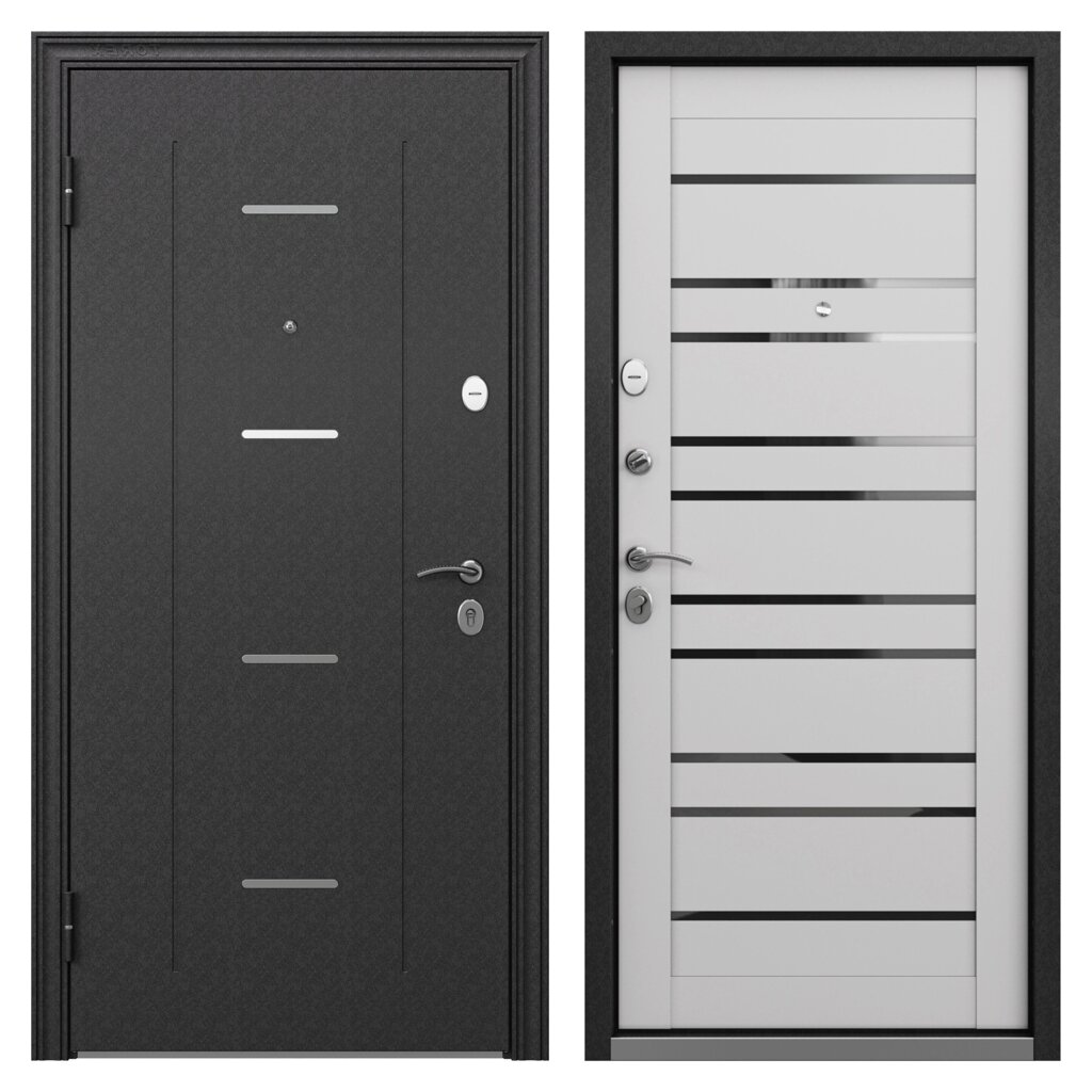 Дверь входная металлическая Страйд Уна 860 мм левая цвет черный от компании ИП Фомичев - фото 1