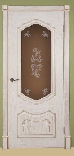 Двери Флоренция-1 ПО-700 (эмаль белая патина золото) от компании ИП Фомичев - фото 1