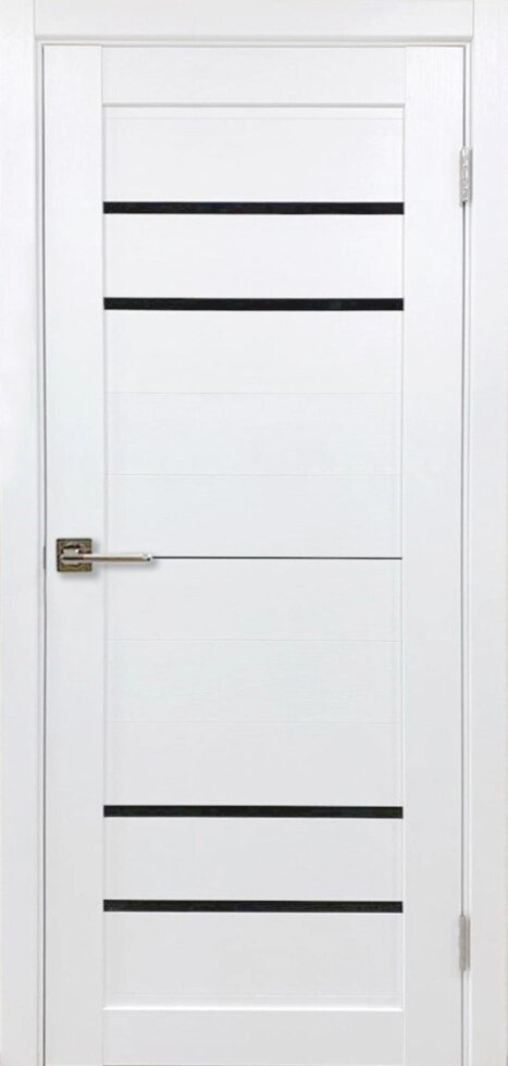 Дверное полотно Х2 700 бланко белый/черное стекло от компании ИП Фомичев - фото 1