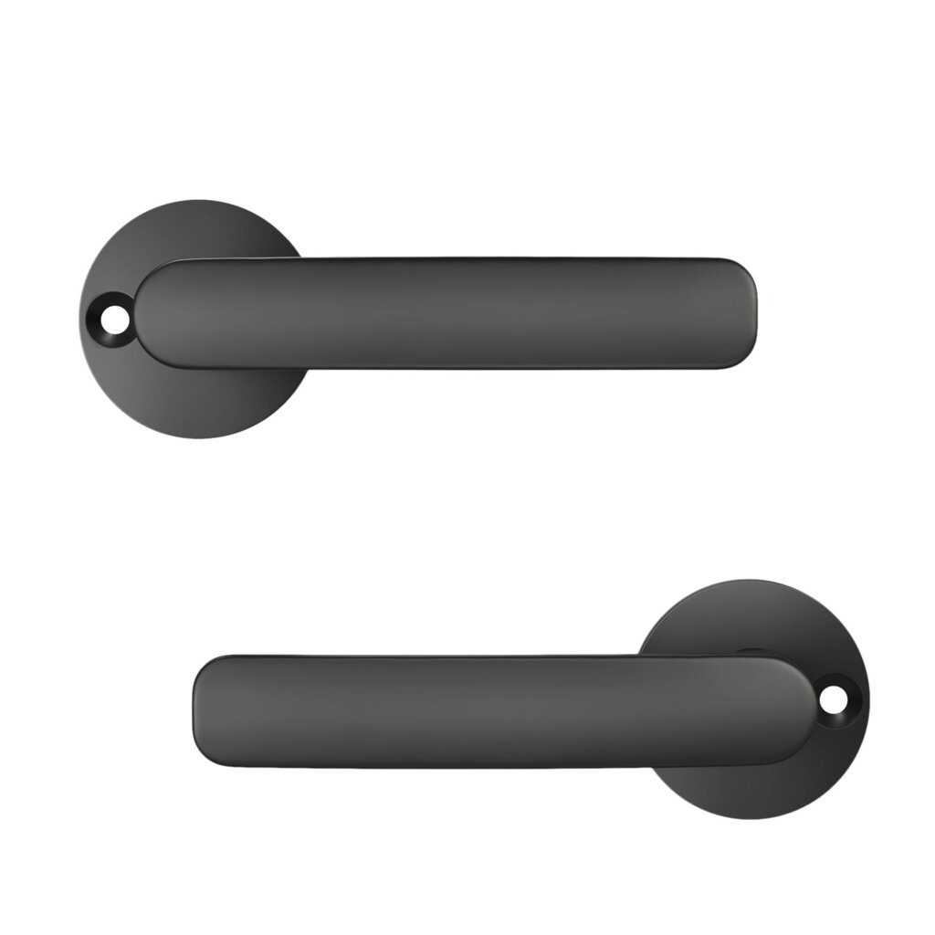 Дверные ручки без запирания, комплект, цвет черный от компании ИП Фомичев - фото 1