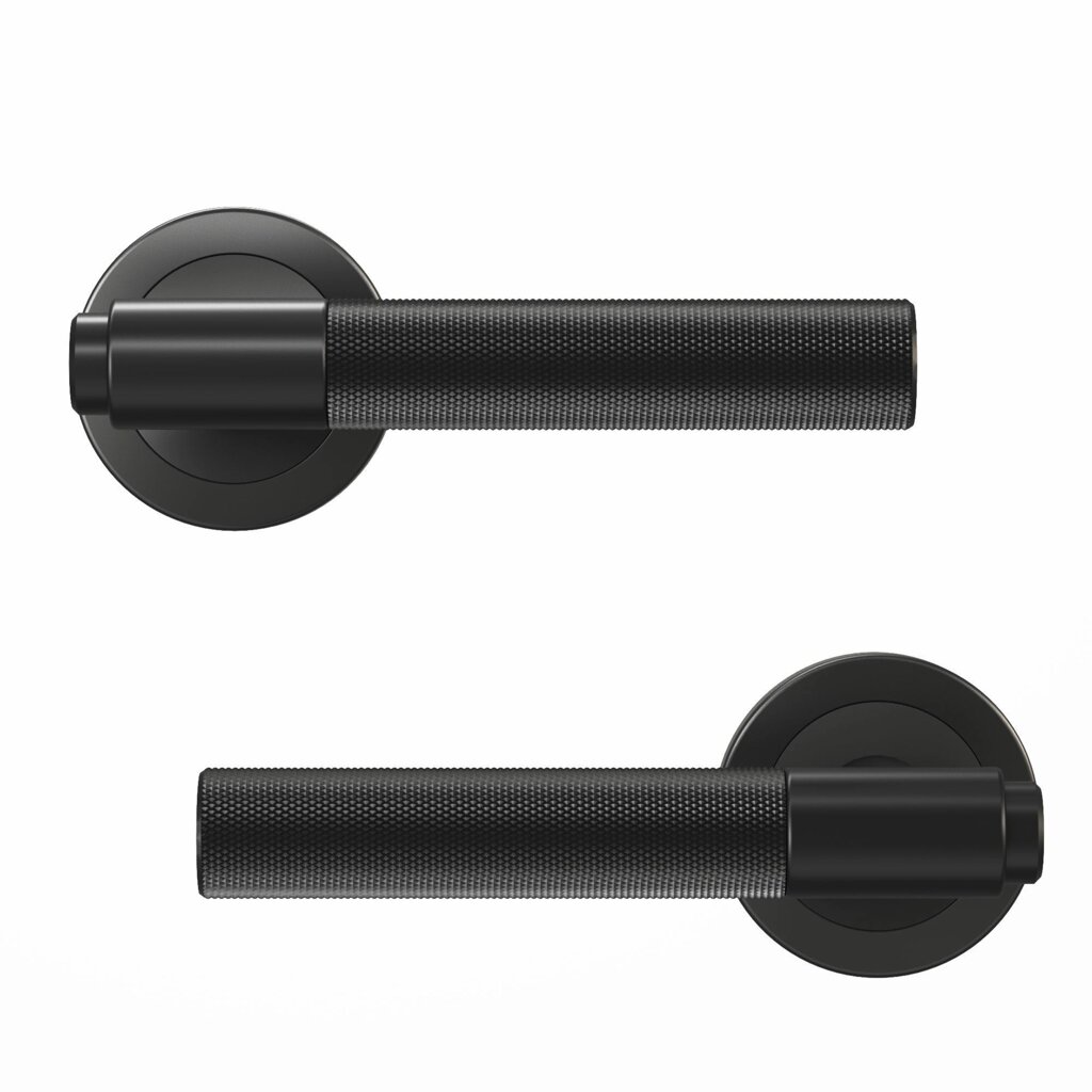 Дверные ручки Inspire Axel без запирания, комплект, цвет черный матовый от компании ИП Фомичев - фото 1