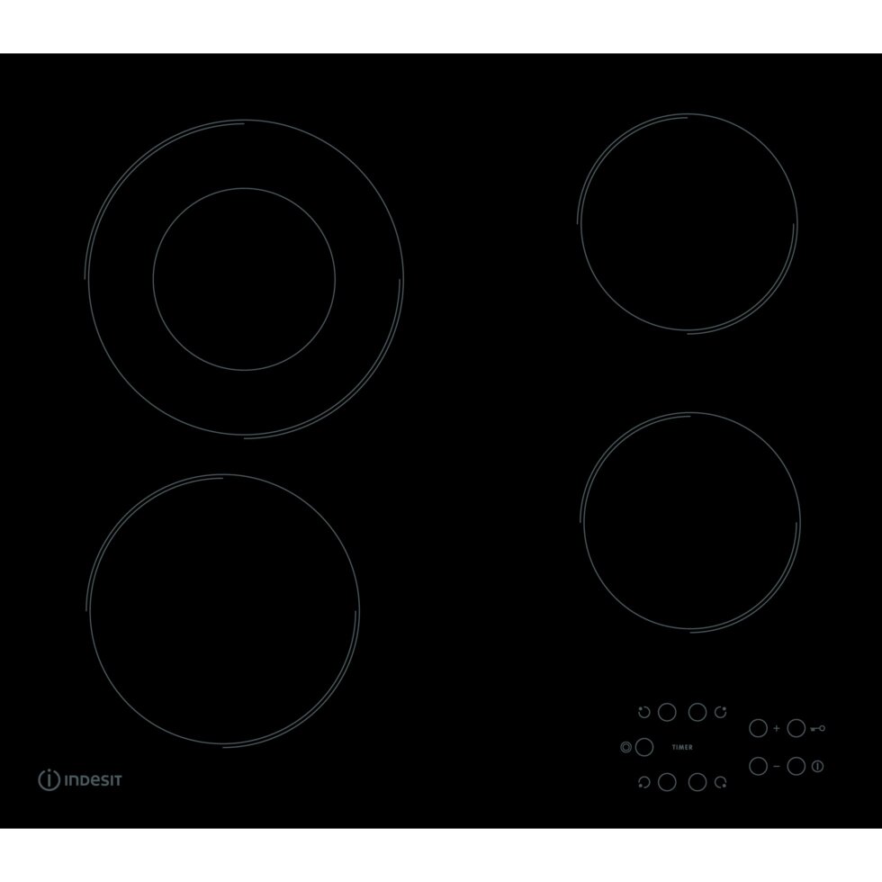 Электрическая варочная поверхность Indesit Hi-light IR260 60 см 4 конфорки цвет чёрный от компании ИП Фомичев - фото 1