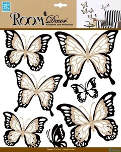 Элемент декоративный ROOM DECOR Многослойные бабочки с блестками REA 5002