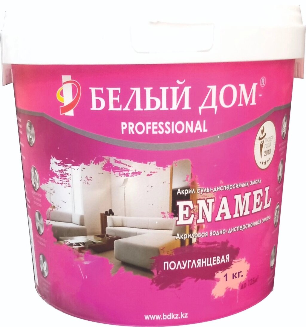 Эмаль акриловая полуглянцевая Белый Дом ENAMEL 1 кг от компании ИП Фомичев - фото 1
