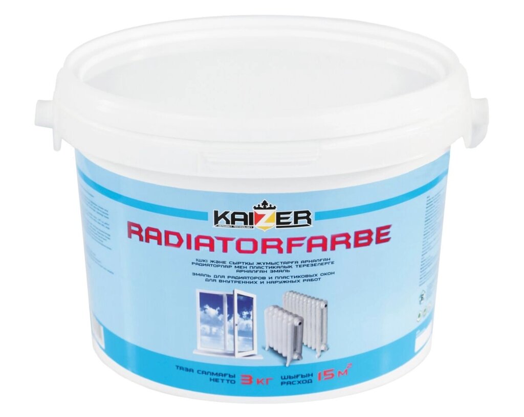 Эмаль Kaizer водная для радиаторов и окон Radiatorfarbe 3кг от компании ИП Фомичев - фото 1