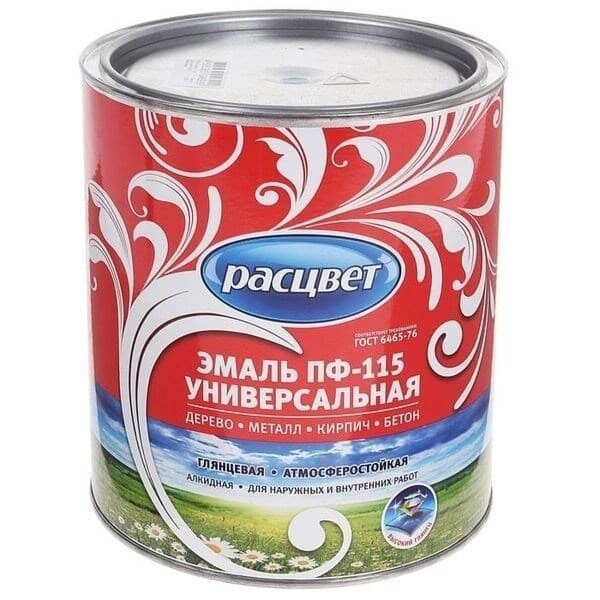 Эмаль РАСЦВЕТ ПФ-115 красная 0,9 кг от компании ИП Фомичев - фото 1