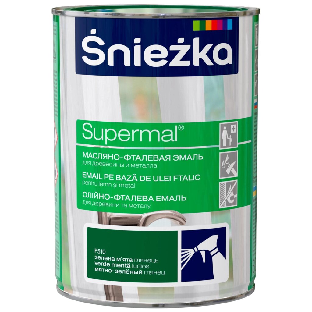 Эмаль Sniezka Supermal матовая цвет мятно-зеленый 0.8 л от компании ИП Фомичев - фото 1