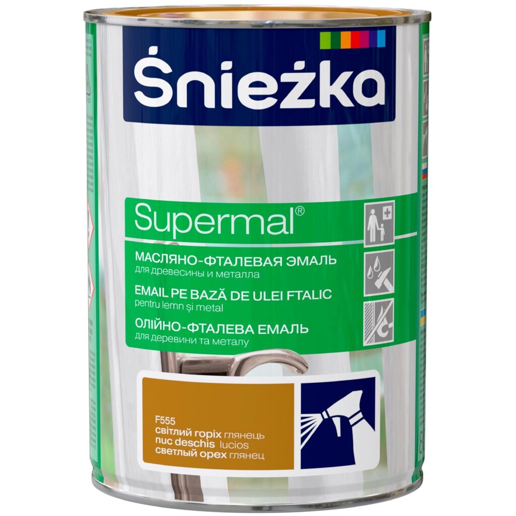 Эмаль Sniezka Supermal матовая цвет светлый орех 0.8 л от компании ИП Фомичев - фото 1