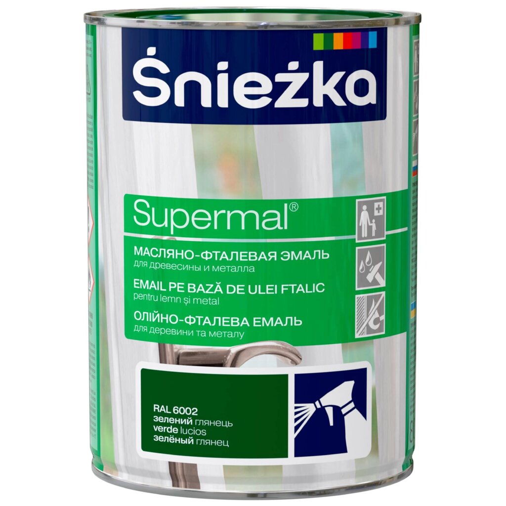 Эмаль Sniezka Supermal матовая цвет зеленый 0.8 л от компании ИП Фомичев - фото 1