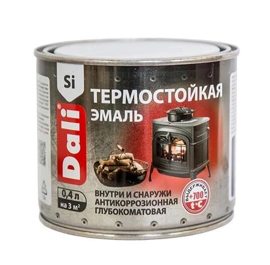 Эмаль термостойкая DALI 0,4 л-черный от компании ИП Фомичев - фото 1