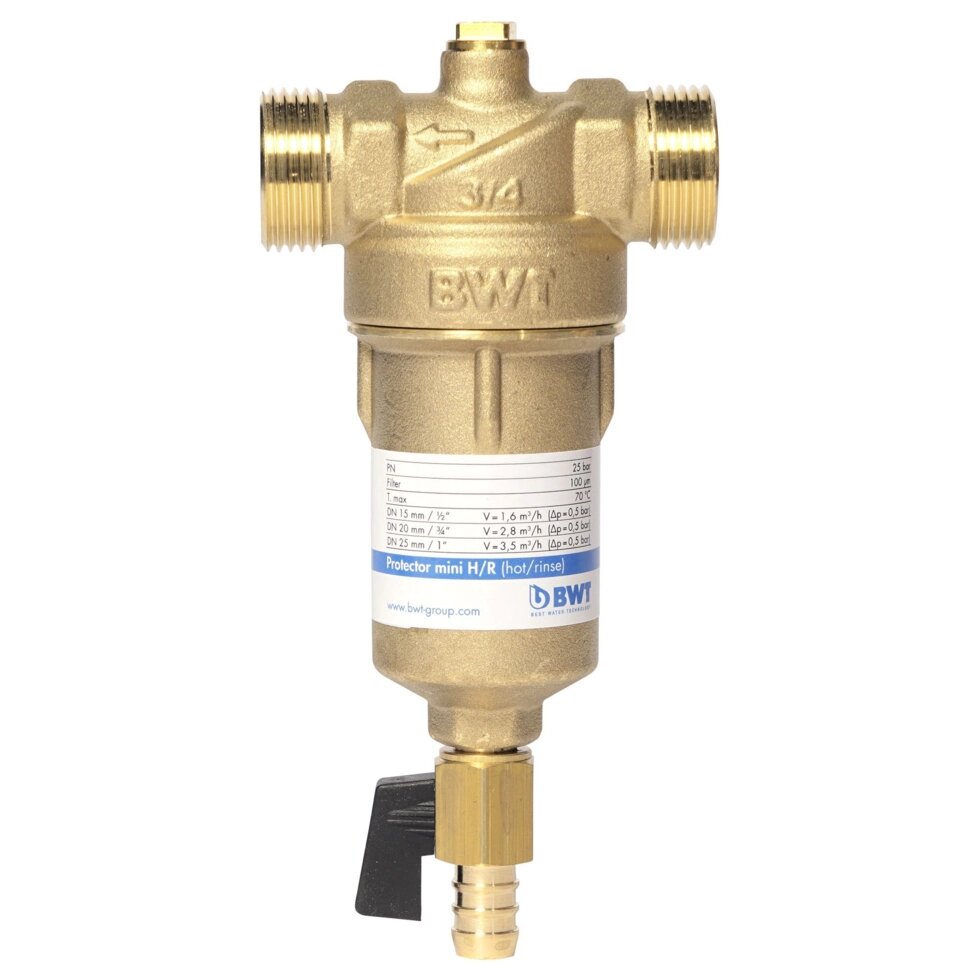 Фильтр механической очистки BWT Protector Mini 3/4 для горячей воды, 100 мкм от компании ИП Фомичев - фото 1