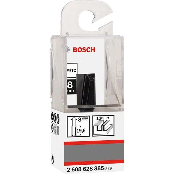 Фреза пазовая прямая Bosch 12x20 мм, хвостовик 8 мм от компании ИП Фомичев - фото 1