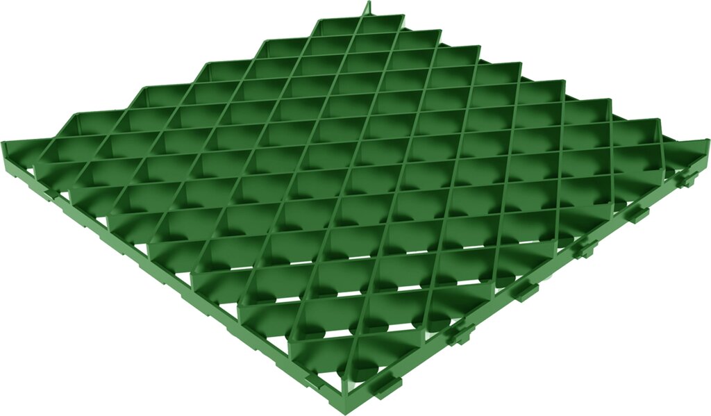 Газонная решётка 60х60 см С250 пластик цвет зелёный от компании ИП Фомичев - фото 1
