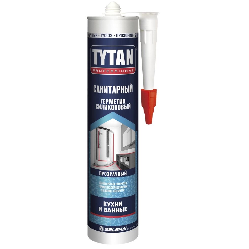 Герметик силиконовый Tytan санитарный, прозрачный, 280 мл от компании ИП Фомичев - фото 1