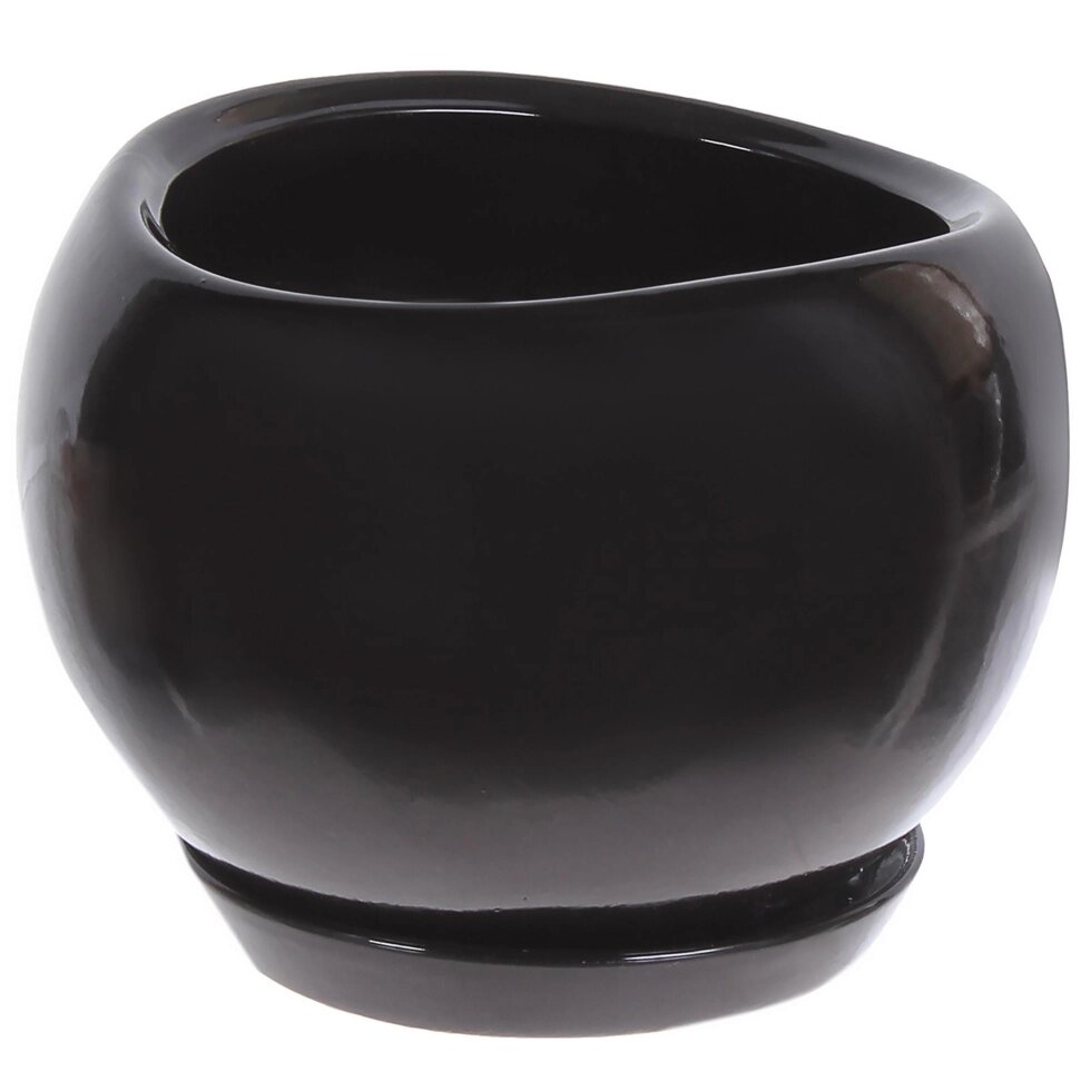 Горшок цветочный Адель o20 h18 см v3.5 л керамика чёрный от компании ИП Фомичев - фото 1