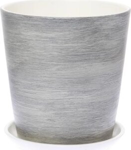 Горшок цветочный «Эбен»3, o15 см, 1.5 л, керамика, цвет серый