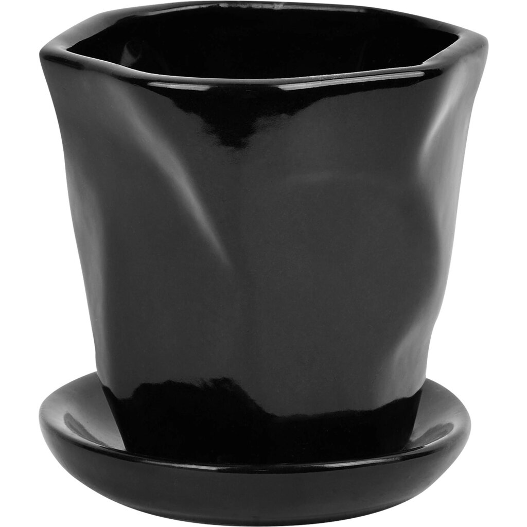 Горшок цветочный Gonchar Креатив o9 h9 v0.2 л керамика черный от компании ИП Фомичев - фото 1