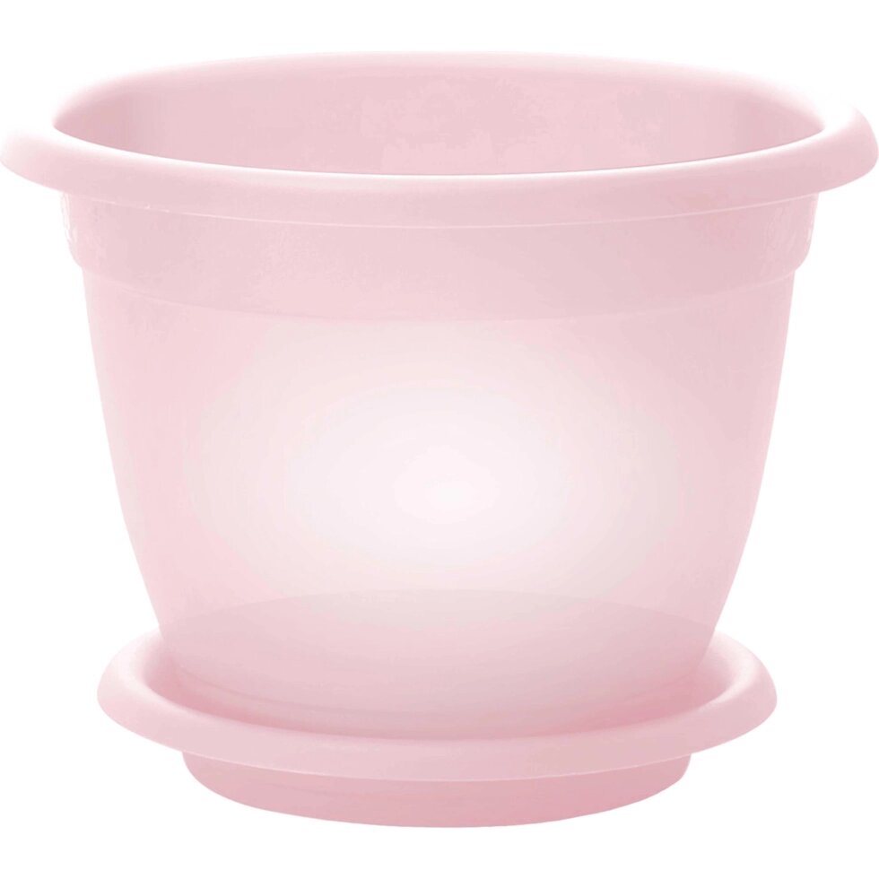 Горшок цветочный Ingreen Aphrodite o17 h13.5 см v1.5 л пластик розовый прозрачный от компании ИП Фомичев - фото 1