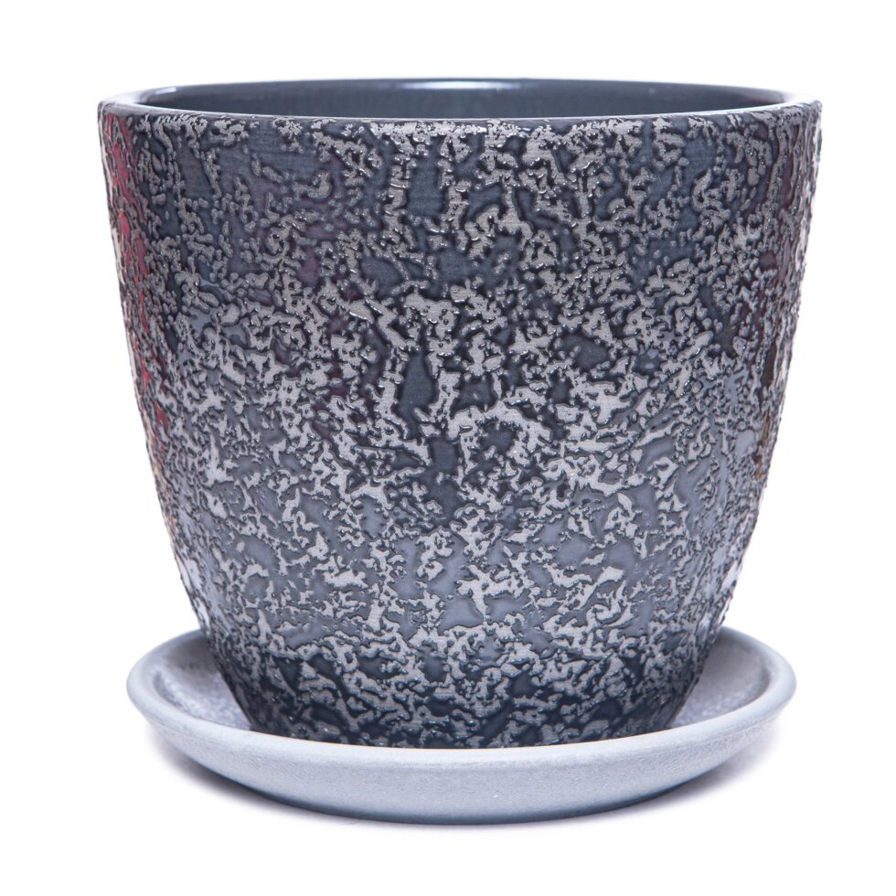 Горшок цветочный Маджента o14.9 h13.8 см v1.4 л керамика цвет чёрный от компании ИП Фомичев - фото 1