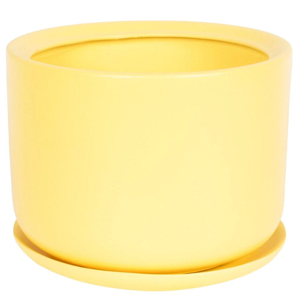 Горшок цветочный Орфей o19 h19 см v3 л керамика жёлтый от компании ИП Фомичев - фото 1