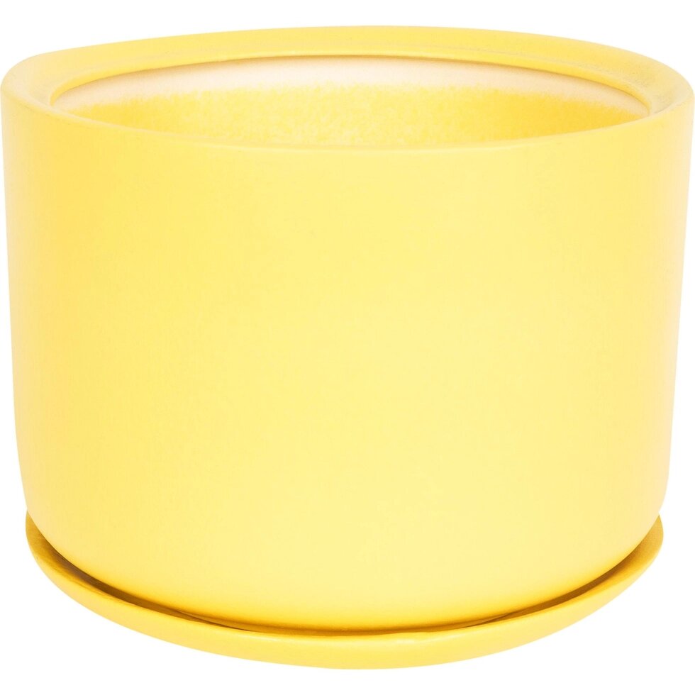 Горшок цветочный Орфей o24 h24 см v6 л керамика жёлтый от компании ИП Фомичев - фото 1