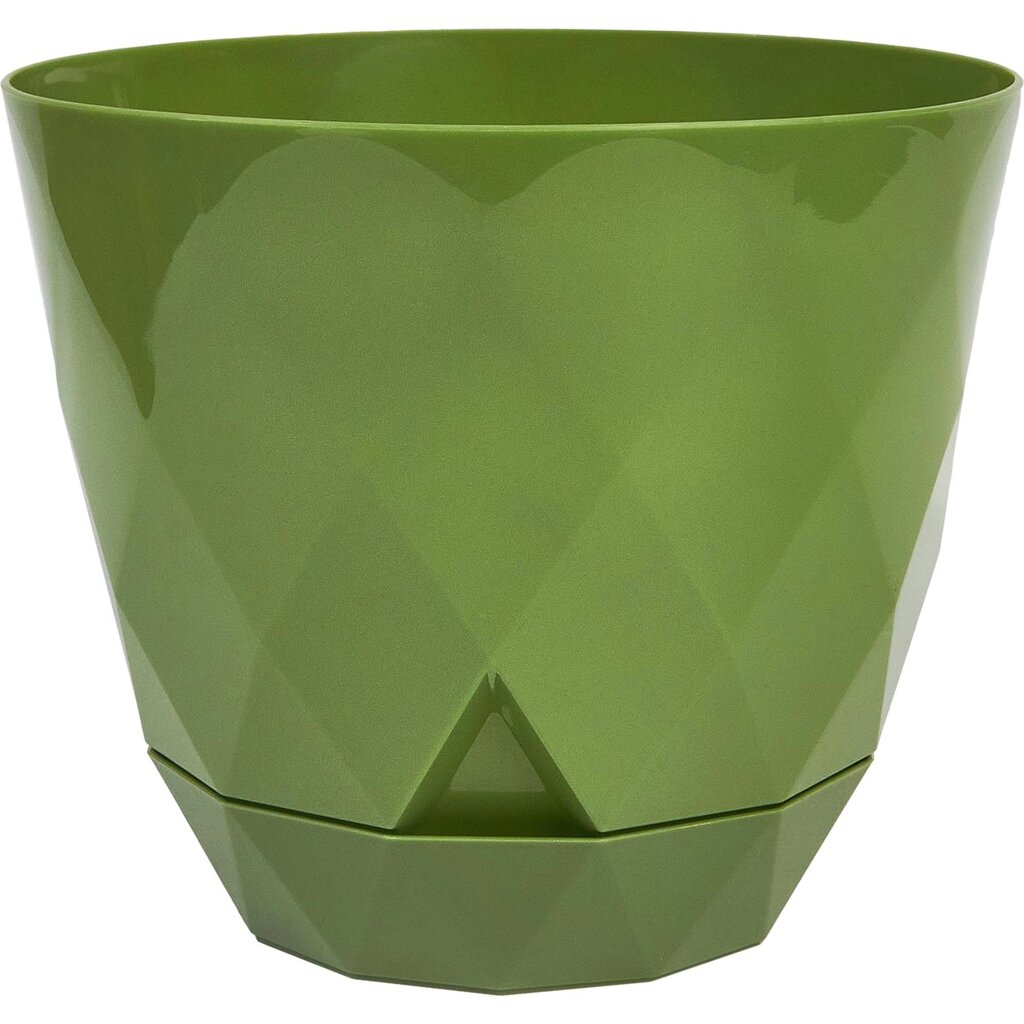 Горшок для цветов Idi Land Laurel o17.5 h15 см v2.3 л пластик зеленый от компании ИП Фомичев - фото 1