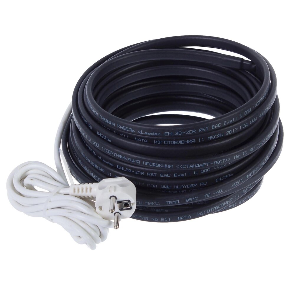 Греющий кабель для обогрева труб xLayder Pipe EHL-30CR-10 10 м, 300 Вт от компании ИП Фомичев - фото 1