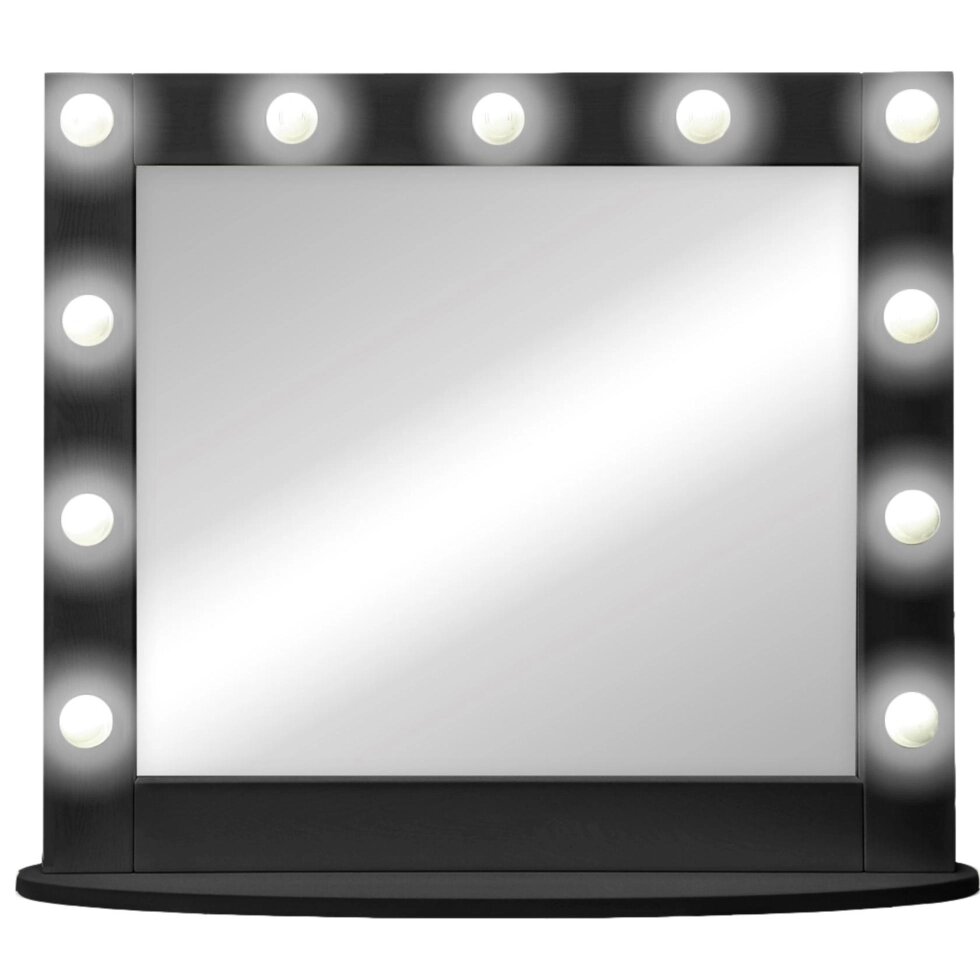 Гримерное зеркало настольное с подсветкой Континент, 11 ламп, цвет черный, 80х70 см от компании ИП Фомичев - фото 1