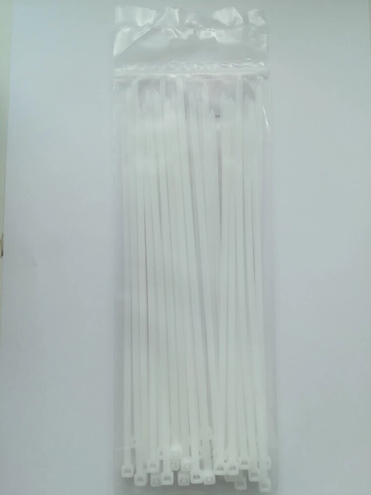 Хомут-стяжка 3.5х200 мм, цвет белый, 50 шт. от компании ИП Фомичев - фото 1