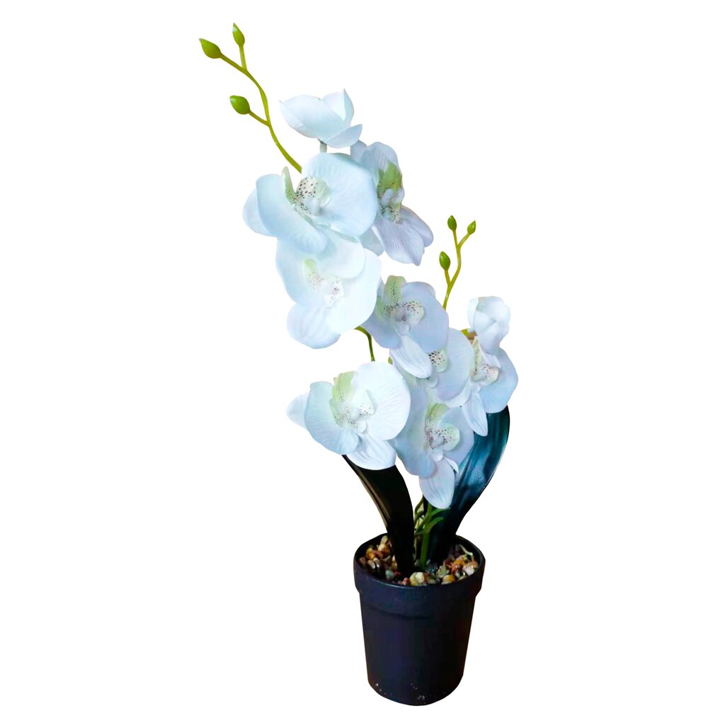 Искусственное растение Орхидея 40x39.5 см ПВХ цвет белый от компании ИП Фомичев - фото 1
