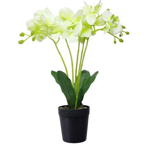 Искусственное растение Орхидея в горшке o14 ПВХ цвет зеленый