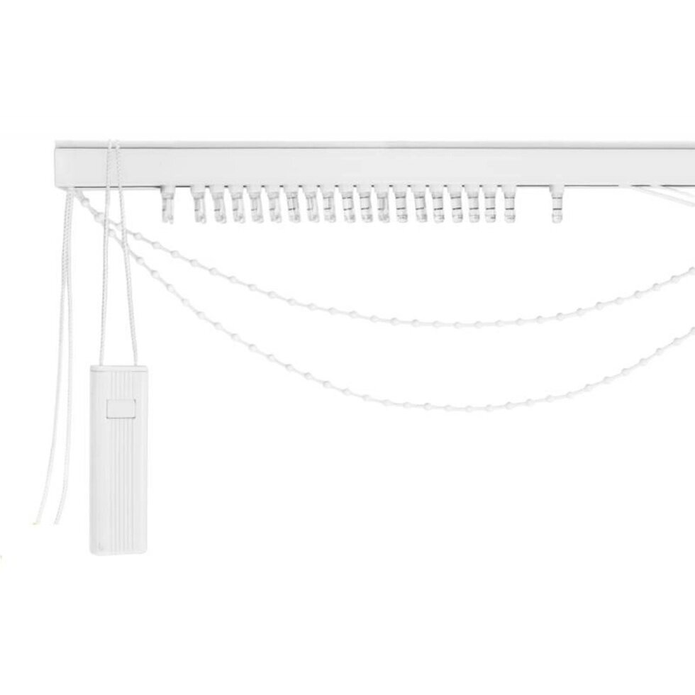 Карниз для вертикальных жалюзи, тип открывания - от центра, 240 см металл цвет белый от компании ИП Фомичев - фото 1